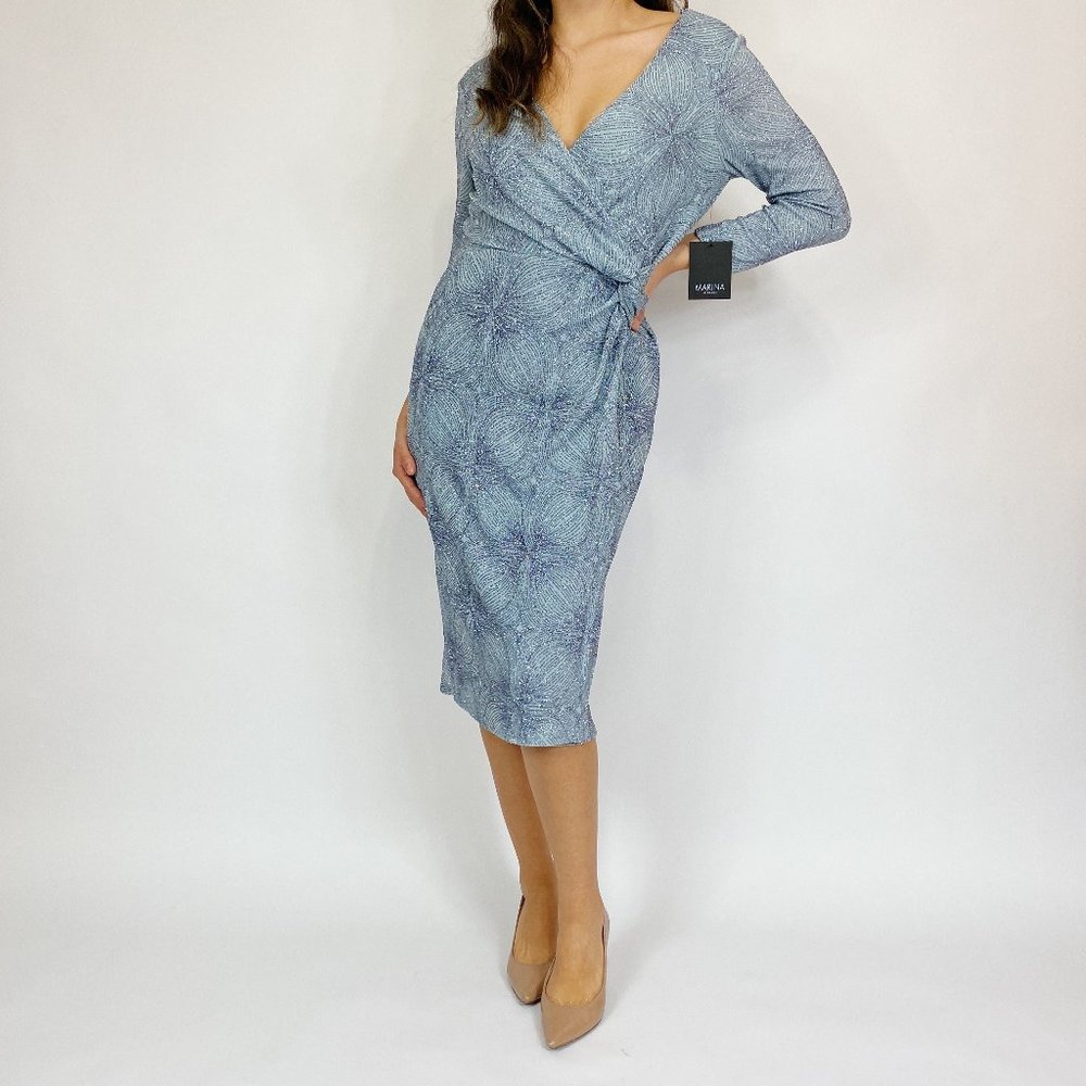 Marina Baby Blue Glitter Dress